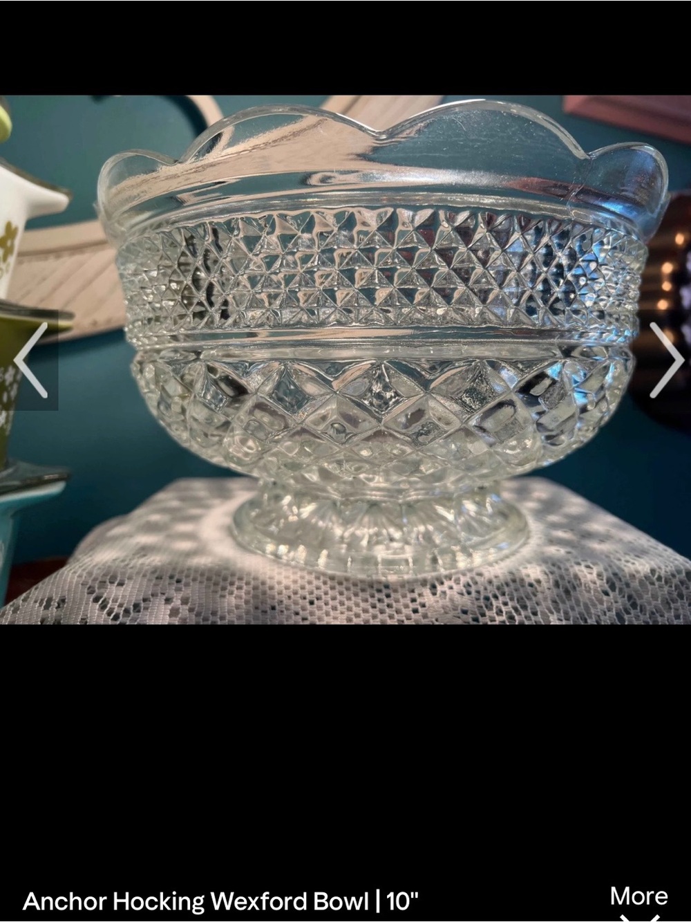 Wexford Anchor Hocking 10” footed glass bowl
